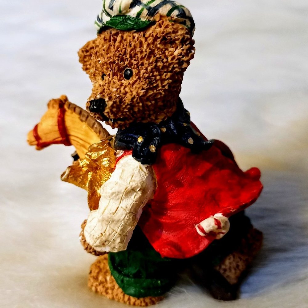 Christmas Ornament Resin Bear on Stick Horse
